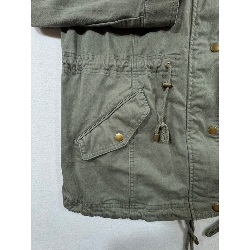 Style & Co Utility Jacket Women XL Green Cotton Field Anorak Military Coat - Picture 3 of 11